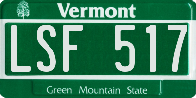 VT license plate LSF517