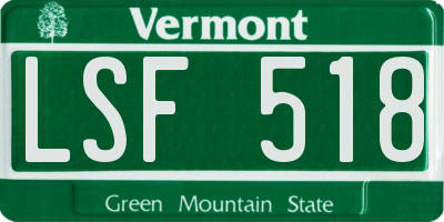 VT license plate LSF518