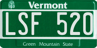 VT license plate LSF520