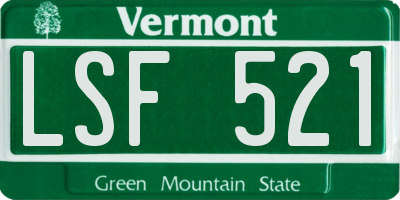 VT license plate LSF521