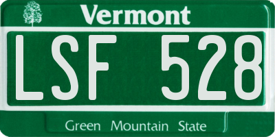 VT license plate LSF528