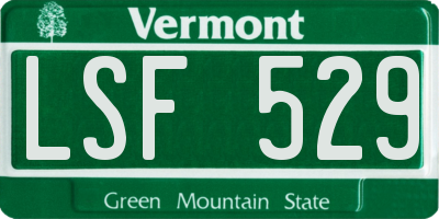 VT license plate LSF529