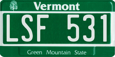 VT license plate LSF531