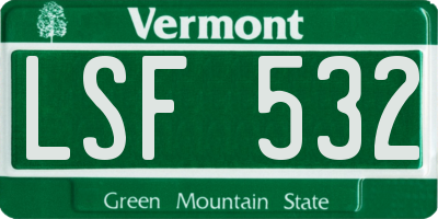 VT license plate LSF532