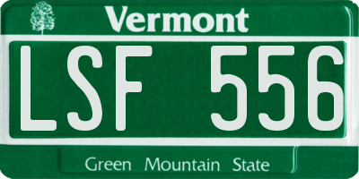 VT license plate LSF556
