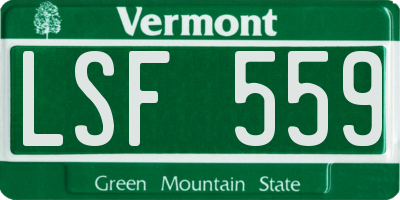 VT license plate LSF559