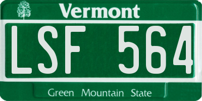 VT license plate LSF564
