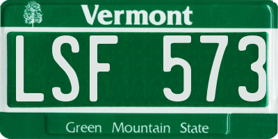VT license plate LSF573