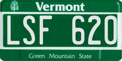 VT license plate LSF620
