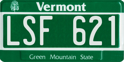 VT license plate LSF621