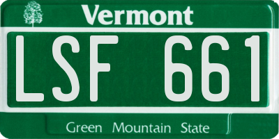 VT license plate LSF661