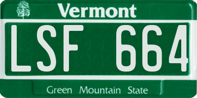 VT license plate LSF664