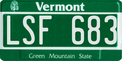 VT license plate LSF683