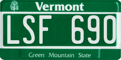 VT license plate LSF690