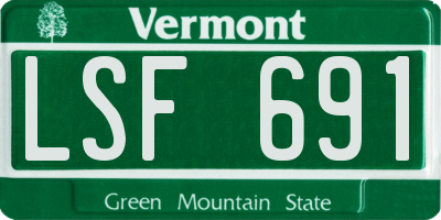 VT license plate LSF691