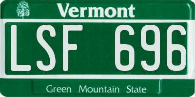 VT license plate LSF696