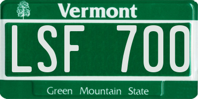 VT license plate LSF700