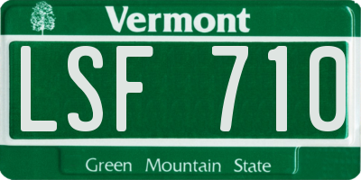 VT license plate LSF710