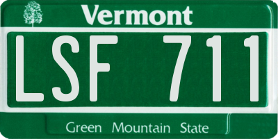 VT license plate LSF711