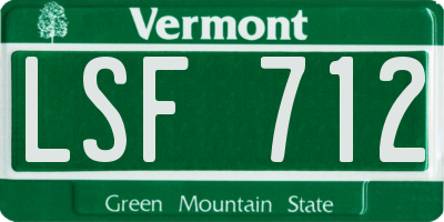 VT license plate LSF712