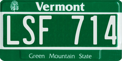 VT license plate LSF714