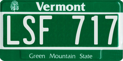 VT license plate LSF717