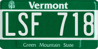 VT license plate LSF718