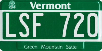 VT license plate LSF720