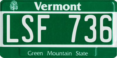VT license plate LSF736