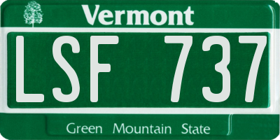 VT license plate LSF737