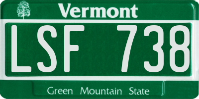 VT license plate LSF738