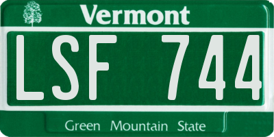 VT license plate LSF744