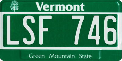 VT license plate LSF746