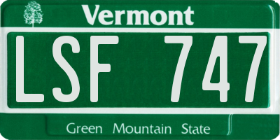 VT license plate LSF747