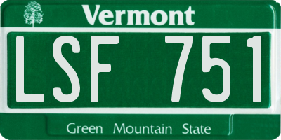 VT license plate LSF751