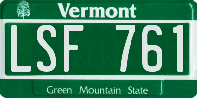 VT license plate LSF761