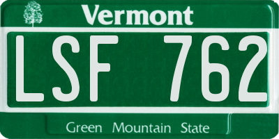 VT license plate LSF762