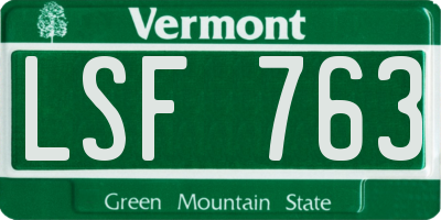 VT license plate LSF763