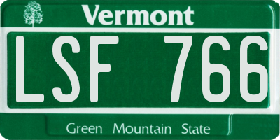 VT license plate LSF766