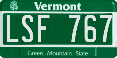 VT license plate LSF767