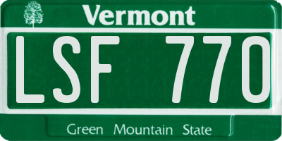VT license plate LSF770