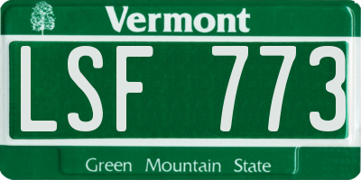 VT license plate LSF773
