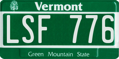 VT license plate LSF776