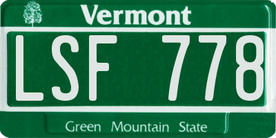 VT license plate LSF778