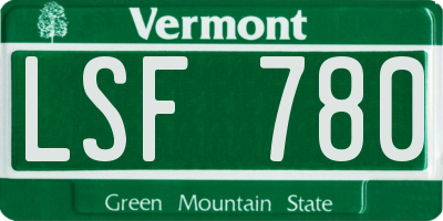 VT license plate LSF780