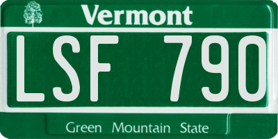 VT license plate LSF790