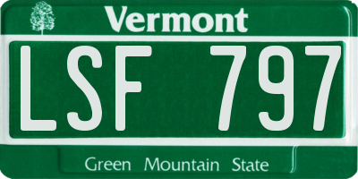 VT license plate LSF797