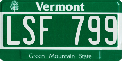 VT license plate LSF799