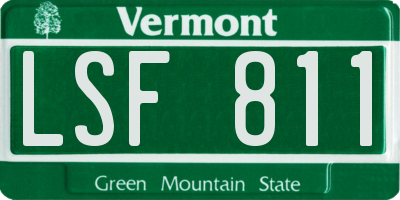 VT license plate LSF811