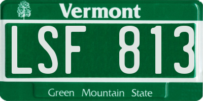 VT license plate LSF813